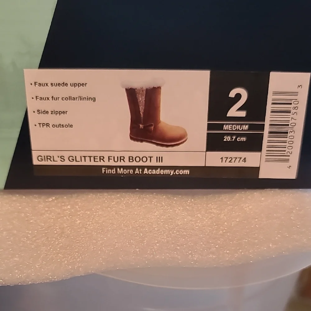 Magellan Outdoors Tan Kids Boots with Glitter - Picture 2 of 4